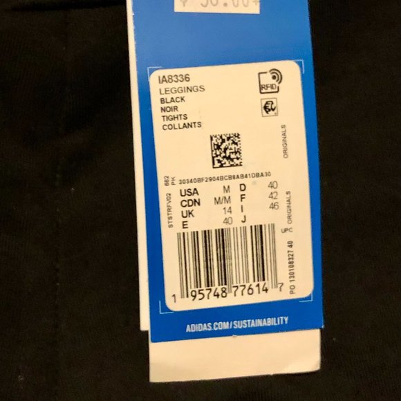 Brand New ADIDAS ORIGINALS CLASS OF 72 LEGGINGS with Zipped Bottom - Picture 3 of 10